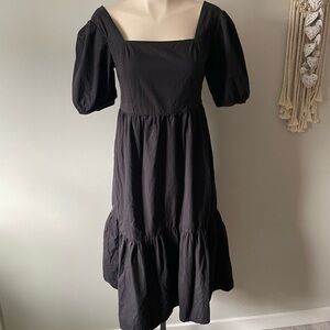 Japna 100% Cotton Tiered Puff Sleeve Babydoll Dress Cottagecore Prairie Medium